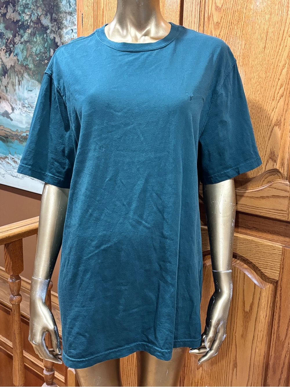 American Eagle Outfitters Teal Short Sleeve Crewneck Tee